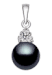 Black Freshwater Pearl Pendant AAA Quality 14k White Gold