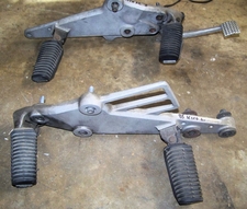 85 K100 Left & Right Footpeg Plates, Silver, W/Pegs and Brake Lever