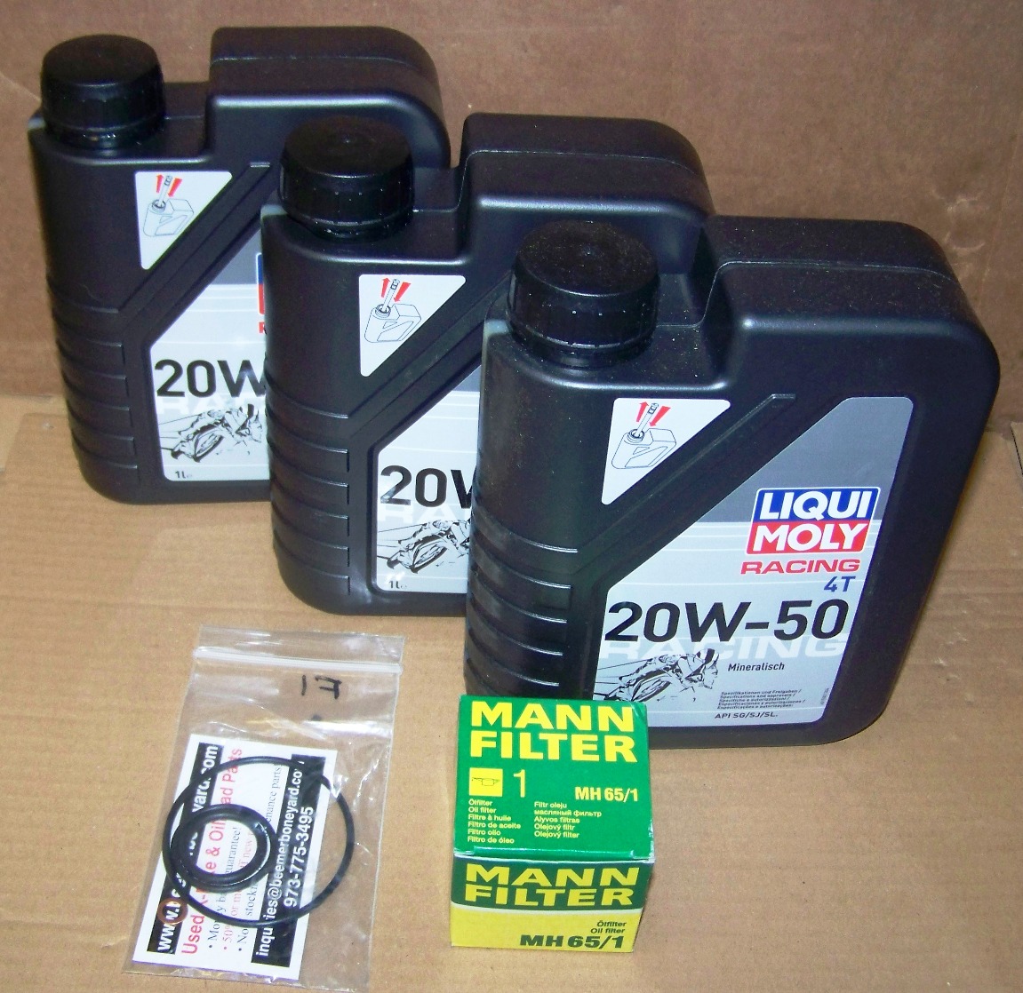F650 Single (Fuel Injected) 20W50 Engine Oil Change Kit (Mineral)