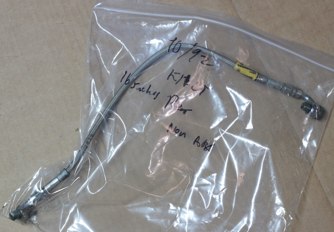 K100 4V/K1100 Goodridge Stainless Braided Rear Brake Line, NonABS