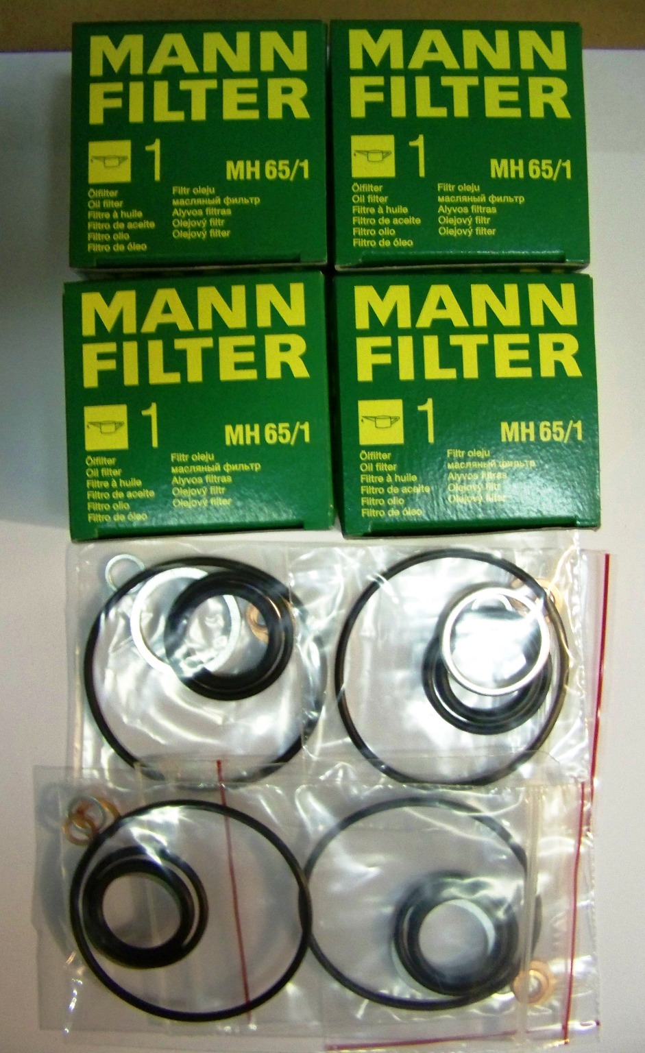 New 4pack Of Mann Oil Filters W/Crush Washers & Orings For All Fuel