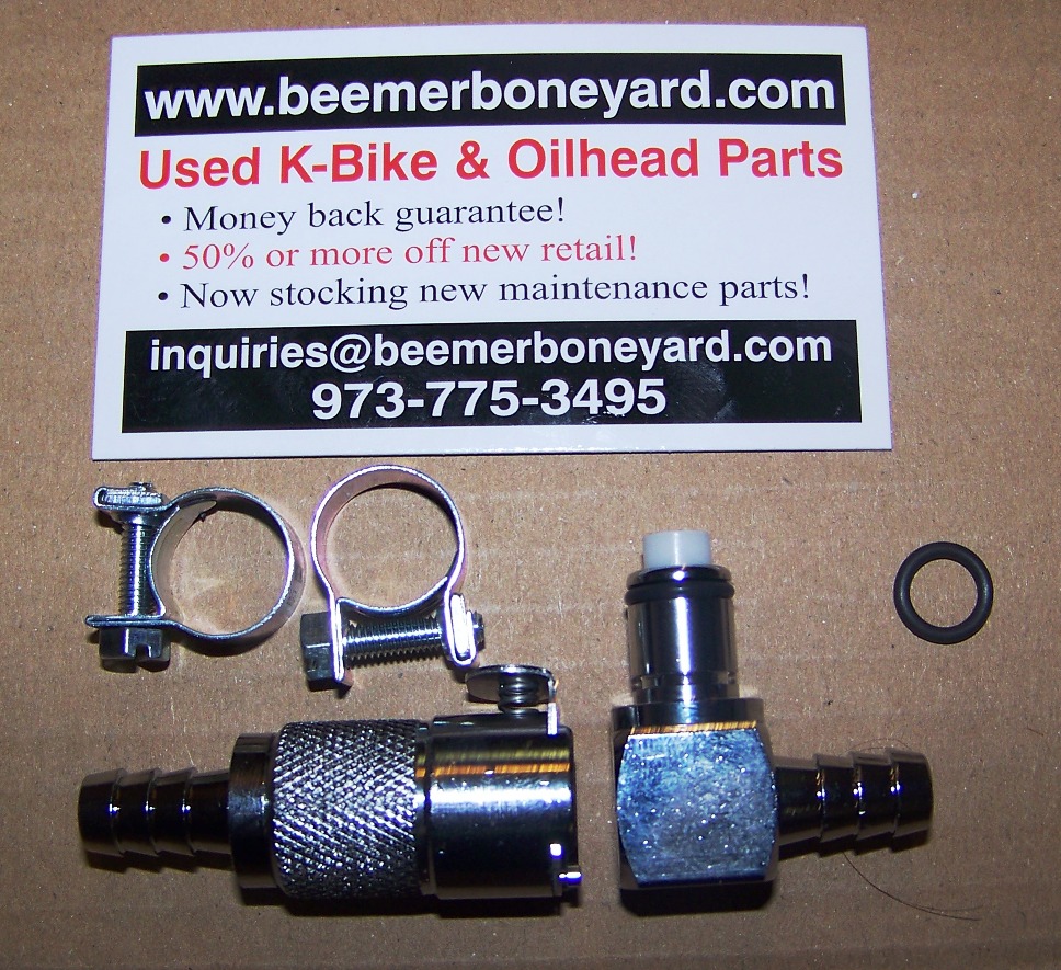 New CPC 90 Degree 5/16" 2 Piece Chrome Plated Brass Fuel Line Quick