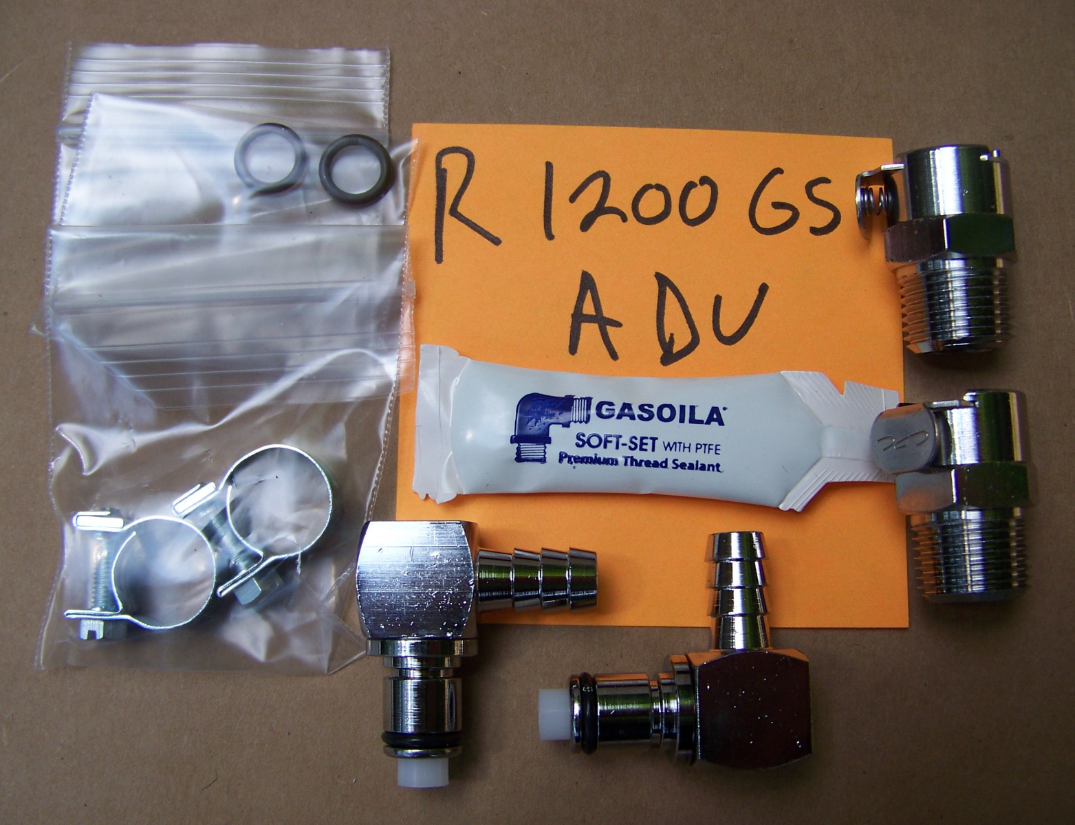 New CPC Chrome Plated Brass Fuel Line Quick Disconnect Set For R1200GS ADV Bikes