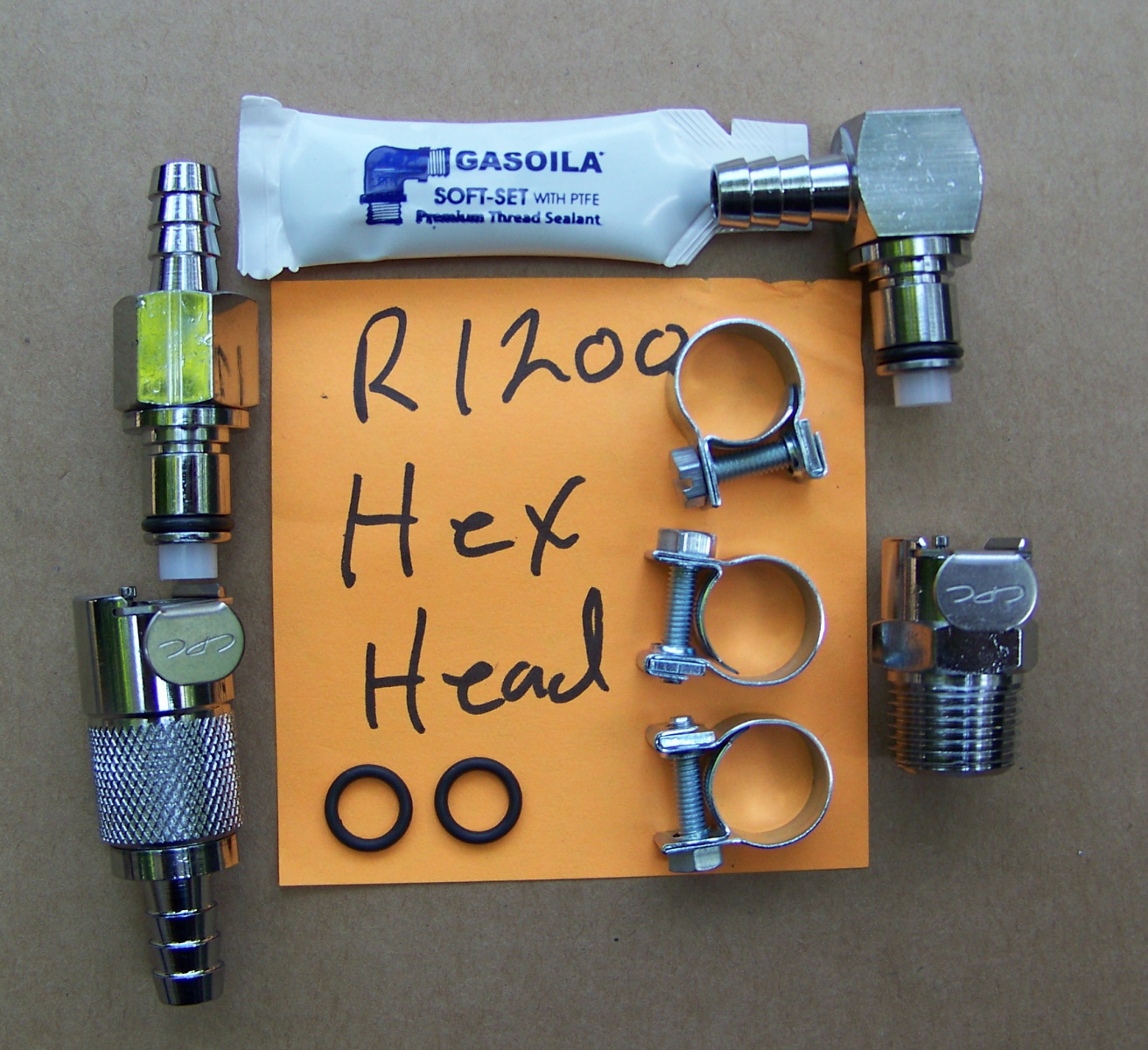 New CPC Chrome Plated Brass Fuel Line Quick Disconnect Set For R1200RT