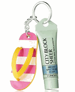 Clinique City Block Sheer Oil-Free Daily Face Protector Broad Spectrum SPF 25 and Flip Flop Keychain