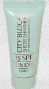 Clinique City Block Sheer Shimmer Oil-Free Face Protector SPF 15 in Golden - .5 oz/ 15 ml
