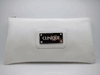 Clinique White Faux Leather Cosmetic Makeup Bag 