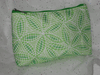 Clinique Green and White Leaf Pattern Cosmetic Makeup Bag