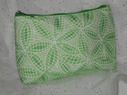 Clinique Green and White Leaf Pattern Cosmetic Makeup Bag