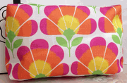 Clinique Hot Pink, Orange and Yellow Floral Cosmetic Makeup Bag