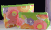 Clinique Pastel Floral Print Makeup Cosmetic Bag Set