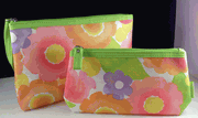 Clinique Pastel Floral Print Makeup Cosmetic Bag Set