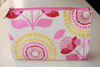 Clinique Pink Floral Print Cosmetic Makeup Bag 