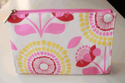 Clinique Pink Floral Print Cosmetic Makeup Bag 