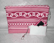 Clinique Pink Makeup Bag with Mirror and Keychain