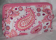 Clinique Pink Paisley and Floral Pattern Makeup Bag/Clutch