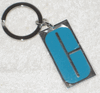 Clinique Silver and Blue Enamel Keychain -For Lipgloss or Keys