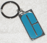 Clinique Silver and Blue Enamel Keychain -For Lipgloss or Keys