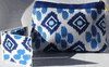 Estee Lauder Batik Blue Makeup Bag and Matching Mirror Set 