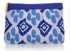 Estee Lauder Batik Blue Makeup Bag with Gold Zipper Closure