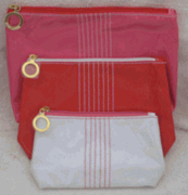 Estee Lauder Set of Three (3) Makeup Bags with Gold Zipper Closures