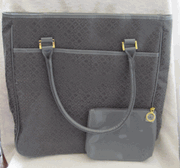 Estee Lauder Silver/Grey Faux Suede Tote Bag and Smaller Companion Bag