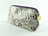 Estee Lauder Snakeskin Print Makeup Bag with Gold Zipper Closure