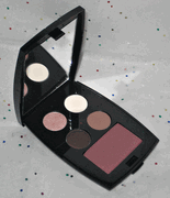 Lancome Color Design Eye Shadow in Daylight, Off the Rack, Wear it Well and Guest List and Blush Subtil in Shimmer Violet Sunrise