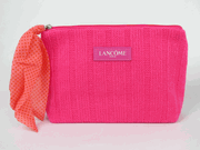 Lancome Pink Sweater Fabric Cosmetic Bag