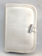 Smashbox White w/ Pearl Finish Faux Leather Brush Roll/Makeup Bag