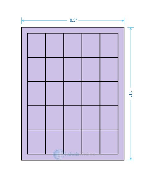 Laser &amp; Inkjet Printable Label; 1.5" x 2", 25 Up