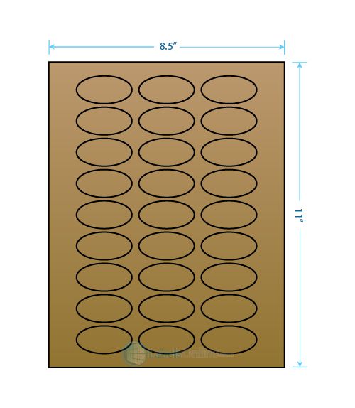 2" x 1" Laser & Inkjet Printable Label w/Template; 27 Up