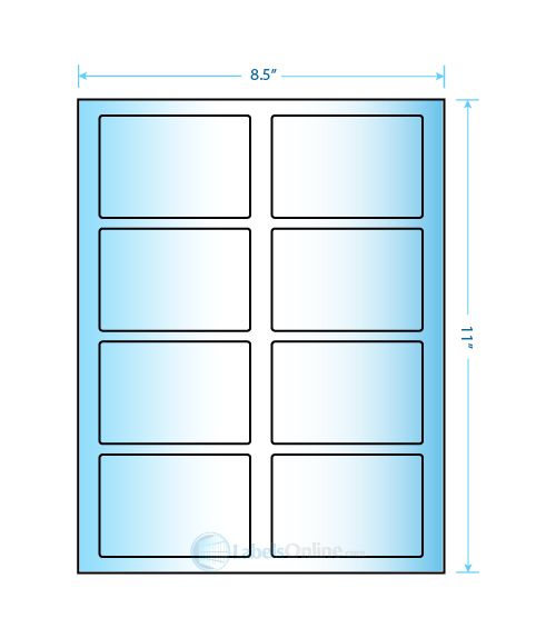 3.5" x 2.375" Laser &amp; Inkjet Printable Label; 8 Up