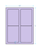 3.5" x 5" Laser &amp; Inkjet Printable Label w/Template; 4 Up