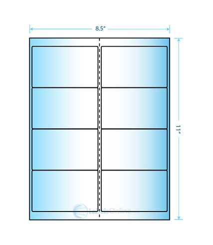 4" x 2.5" Laser &amp; Inkjet Printable Label w/Template; 8 Up