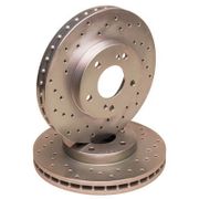 Stillen NIS5000 Front Cross Drilled Brake Rotors 98-02 Nissan Frontier