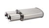 Vibrant 1040 Streetpower Oval Muffler w/ Dual 3.5" Round Tips - 2.5" Inlet