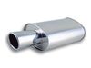 Vibrant 1042 Streetpower Oval Muffler w/ 4" Round Angle Cut Tip - 3" Inlet