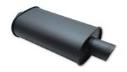 Vibrant 1145 Streetpower Flat Black Oval Muffler 2.25" Inlet/Outlet (Center-Center)