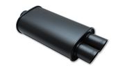 Vibrant 1149 Streetpower Flat Black Oval Muffler w/ Dual Tips - 3" Inlet
