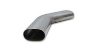 Vibrant 13189 3" Oval Nominal T304 Stainless Steel 45 Degree Mandrel Bend, 6" x 6" Leg