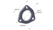 Vibrant 1485S 3-Bolt Stainless Steel Flange - 2.75" I.D. - Single Flange