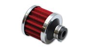Vibrant 2168 Crankcase Breather Filter w/ Chrome Cap - 1" (25mm) Inlet I.D.