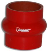 Vibrant 2736R 4 Ply Silicone Hump Hose Connector - 4" I.D. x 3" Long - Red