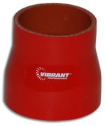 Vibrant 2763R 4 Ply Silicone Straight Transition Connector - 1.5" x 2" x 3" Long - Red