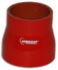 Vibrant 2774R 4 Ply Silicone Straight Transition Connector - 3" x 3.5" x 3" Long - Red