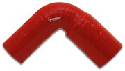 Vibrant 2785R 4 Ply Silicone 90 Degree Transition Elbow - 3" ID x 4" ID x 8" Leg Length - Red