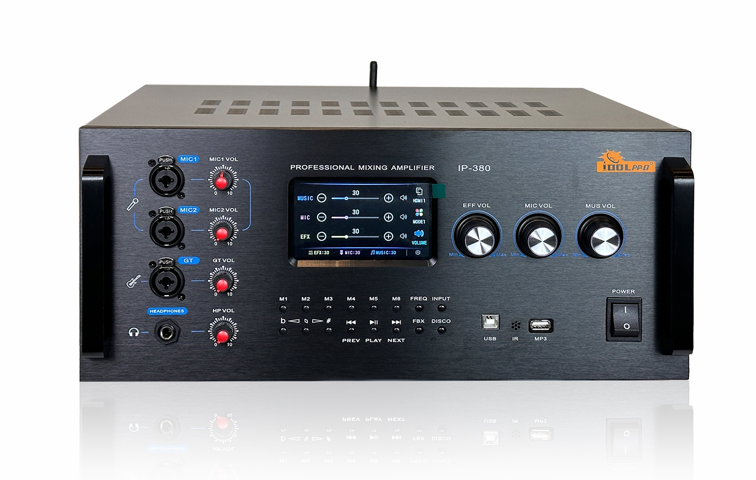 IDOLpro IP-380 5000W Digital Professional Mixing Amplifier With Touch Screen <B> <font color=" orange">NEW</font> </B>
