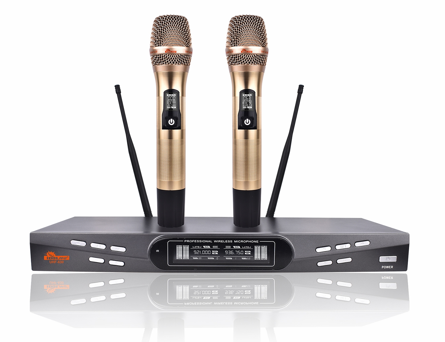 IDOLpro UHF-630 Top-Notch Digital Two-Channel Wireless Microphones Karaoke System <font color=" orange"><b>New 2025</b></font> 