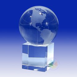 Crystal Globe with Cube Base 1C058-GLB